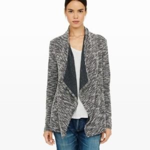 Club Monaco Kiki Drape Front Textured Cardigan